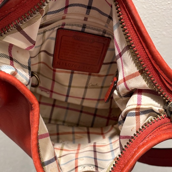 Coach 11422 dark Orange Leather Shoulder Bag - Picture 9 of 16